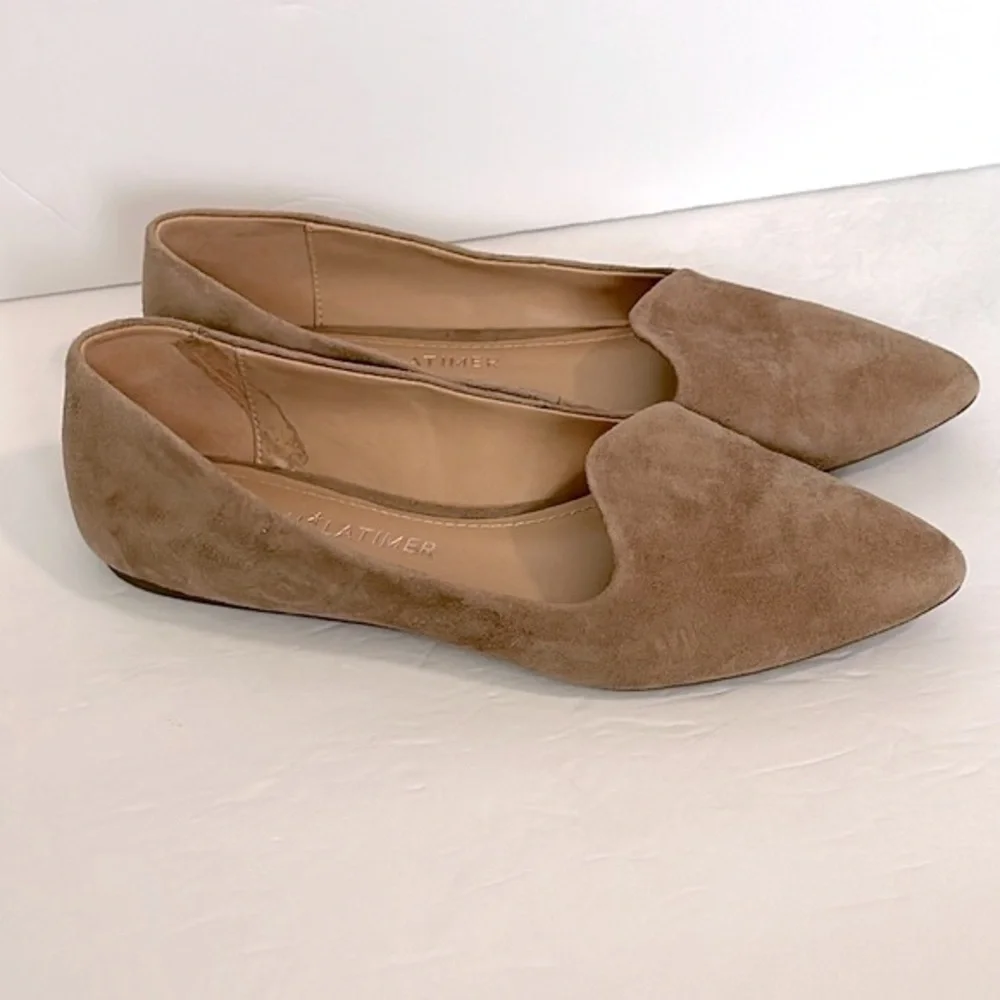 Gibson Latimer Womens Camel Tan Sheep Leather Flats Size 7.5 M Pointed Toe